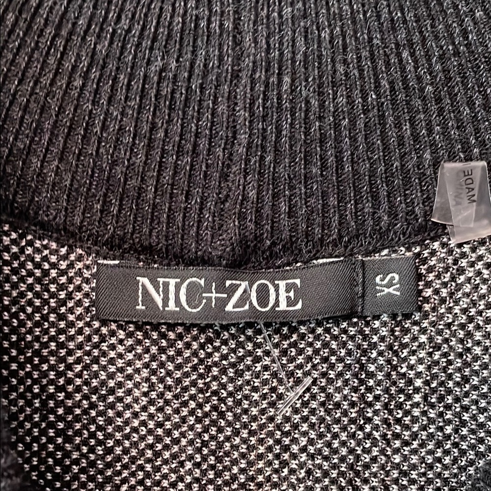 NIC+ZOE Tweed Black, Tan & White Patterned Sleevless Sweater Dress Womens XL - Picture 2 of 7